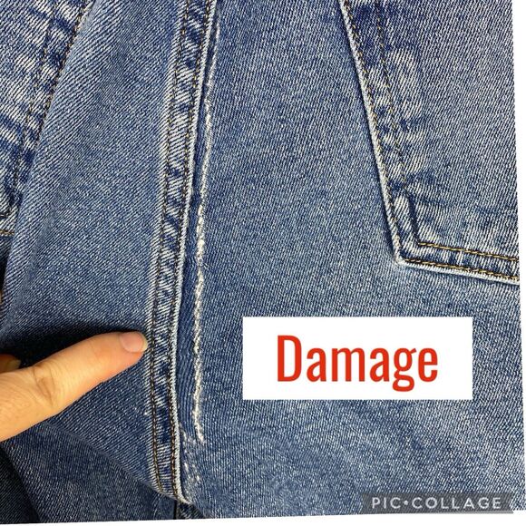 Rag & Bone Harlow Mid Rise Straight Denim Blue Jeans Size 24 DAMAGE - Picture 7 of 8